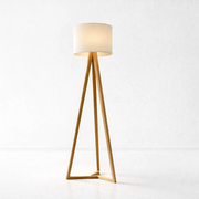 Lampara de Pie Classic Blanca / Madera