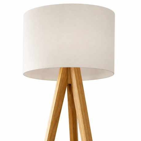 Lampara de Pie Classic Blanca / Madera