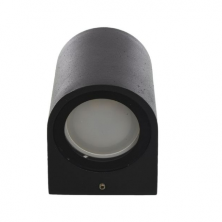 APLIQUE LED EXTERIOR NEGRO MODELO KAPELLE REDONDO IP54 SIMPLE PORTA GU10 KONNERGIE