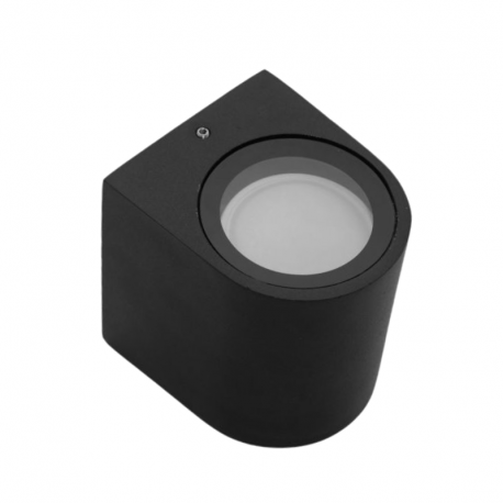 APLIQUE LED EXTERIOR NEGRO MODELO KAPELLE REDONDO IP54 SIMPLE PORTA GU10 KONNERGIE