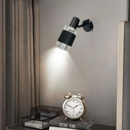 APLIQUE NEGRO SIMPLE PORTA E14 NEGRO LED MODELO ZAURAK KONNERGIE