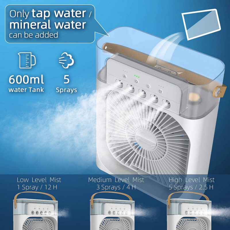 Aire acondicionado portatil con tanque enfriador 600ml