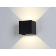 Apliqué led cuadrado exterior ip54 negro 5w calido 3000k modelo shaula El Container