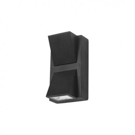 Apliqué led doble exterior ip54 2x3w 3000k negro modelo kapelle und para iluminación disponible online en El Container