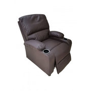 Bergere reclinable Ibiza leather Cafe