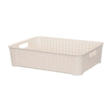 Canastilla Organizadora Tavarua 6.6 L Beige Reyplast para hogar disponible online en El Container
