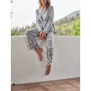 Conjunto pijama de polar gris mujer Baziani