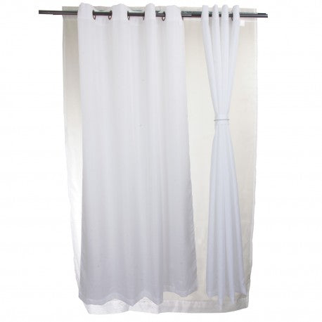 Cortina set Yasmin 8 pzas. 1.40 x 2.25 cm Blanco. Masel