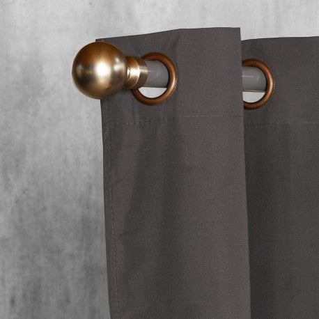 Cortinas Set B.O. Microfibra 2 pzas. 1.40 x 2.25 cm Gris Oscuro. Masel