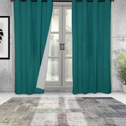 Cortinas Set B.O. Microfibra 2 pzas. 1.40 x 2.25 cm Turquesa. Masel