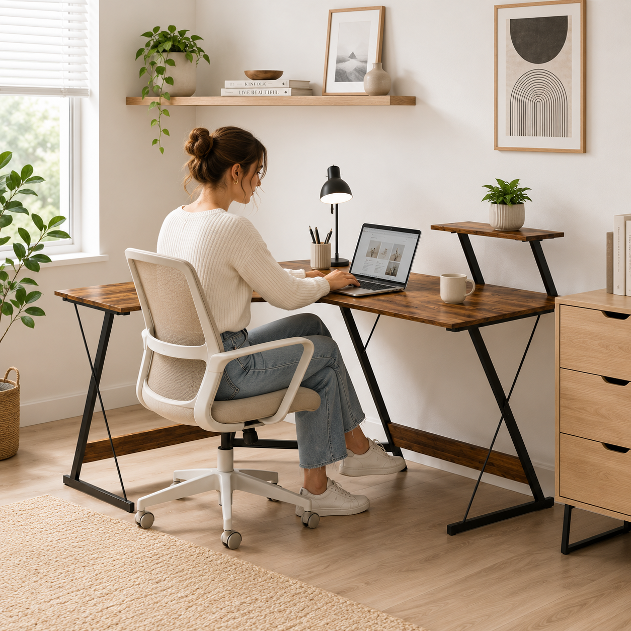 Escritorio esquinero madera Yesker