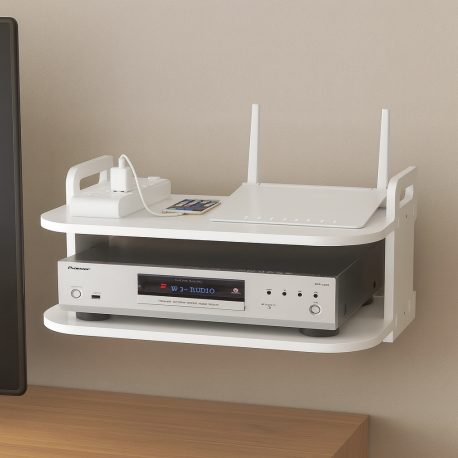 Estanteria flotante Blanca Para Decodificador o Router