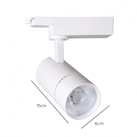 FOCO LED A RIEL MONOFASICO 30W 3000K BLANCO MODELO ALTAIR ZEROFLICKER A KONNERGIE
