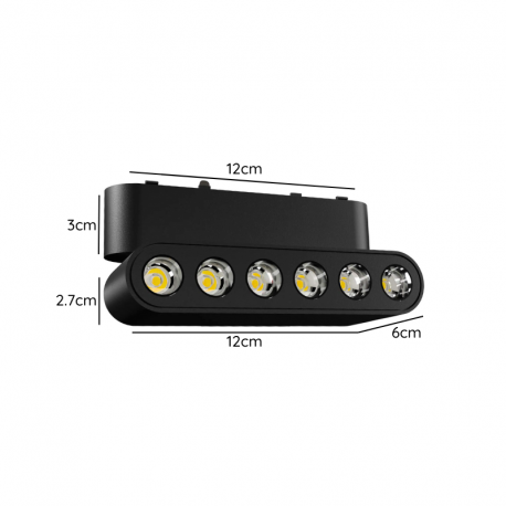 FOCO RIEL MAGNETICO 24 CERRADO RETRACTIL 6W 48V 3000K CYGNUS KONNERGIE