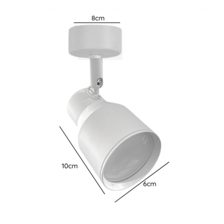 Foco porta gu10 blanco sobrepuesto led modelo híades