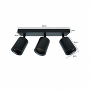 Foco porta gu10 triple negro sobrepuesto LED modelo altair III Konnergie