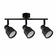 Foco porta gu10 triple negro sobrepuesto led modelo híades konnergie