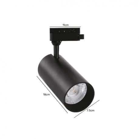 Foco proyector negro led modelo altair a riel monofasico 10w 4000k