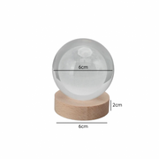 LAMPARA DE MESA LED BOLA DE CRISTAL 6 AMOR 3000K DC5V USB 1W KONNERGIE