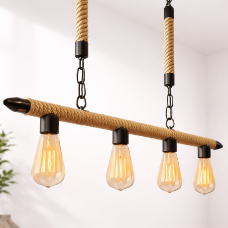 LAMPARA DE TECHO PORTA AMPOLLETA E27 X4 MODELO YUTE VASUMATI KONNERGIE