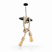 Lámpara de techo porta ampolleta 2 soquete e27 modelo Yute Sina