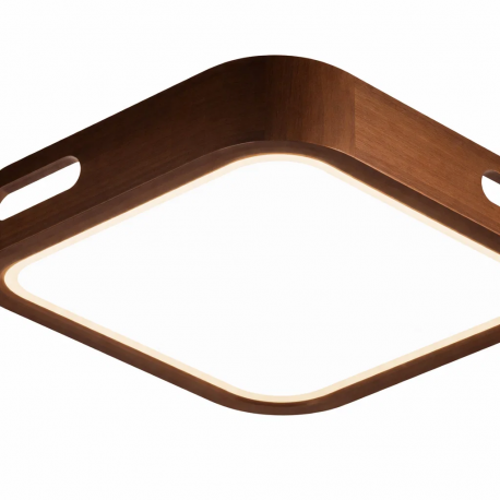 Lámpara led moderna con control cuadrada sobrepuesta 36+36w 400mm madera oscuro 3000k-4000k-6000k modelo urvi cuadrada Konnergie