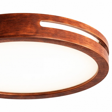 Lámpara led moderna con control redondo sobrepuesta 36+36w 400mm madera oscuro 3000k-4000k-6000k modelo urvi