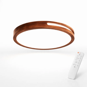 Lámpara led moderna con control redondo sobrepuesta 36+36w 400mm madera oscuro 3000k-4000k-6000k modelo urvi