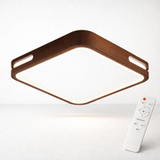 Lámpara led moderna cuadrado sobrepuesta 24+24w 300mm madera oscura 3000k-4000k-6000k modelo urvi konnergie