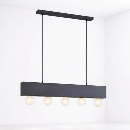 Lampara colgante Couture negro 5 luces