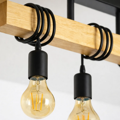 Lampara colgante Townshend negra 3 luces