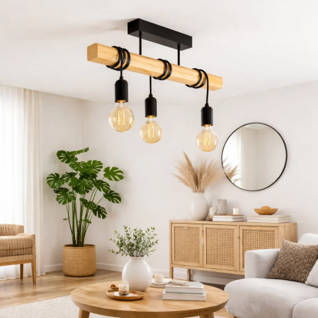Lampara colgante Townshend negra 3 luces