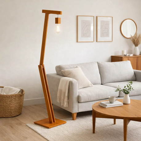 Lampara de Pie Madera Pelicano