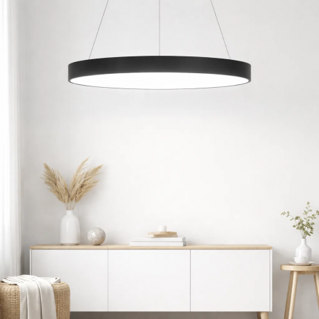 Lampara led 45w colgante 3000k modelo brihaspati redonda cerrada konnergie