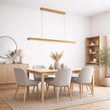 Lampara techo led Camacho wood