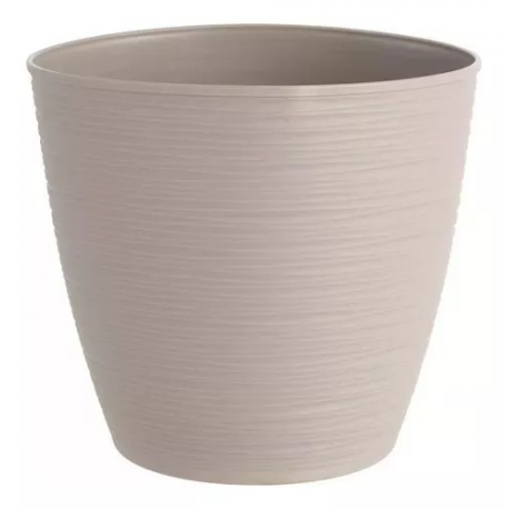 Maceta redonda estilo piedra 25 x 23 cm taupe, Reyplast para hogar disponible online en El Container