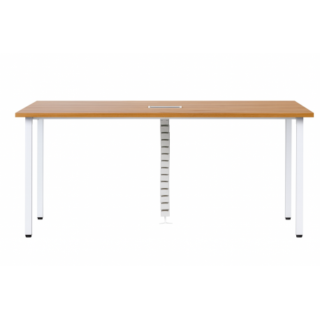 Mesa de Reunión con Pasacables Natura Blanca 220x120cm