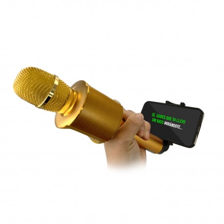 Micrófono Karaoke Lil Voice 2 LED Soporte Metal Gold MLAB