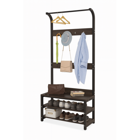 Mueble perchero madera caoba