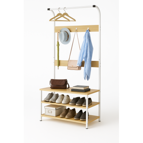 Mueble perchero madera madera clara