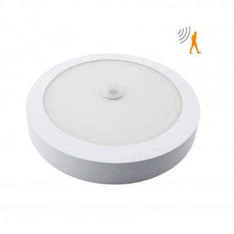 PANEL SOBREPUESTO BIO CON SENSOR DE MOVIMIENTO REDONDO 18W FRIO 6000K KONNERGIE para iluminación disponible online en El Container