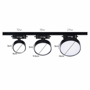 PORTA PANEL LED REDONDO NEGRO 18W NEUTRO 4000K A RIEL MODELO QUTU KONNERGIE