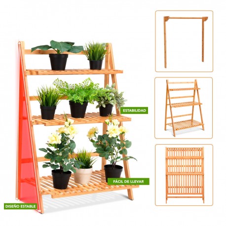Pérgola de bamboo 3 niveles con soporte