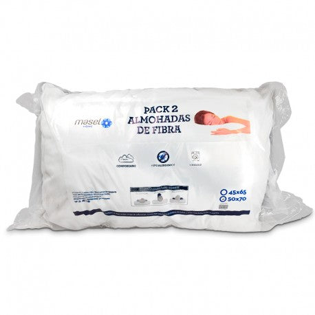 Pack 2 almohadas antialérgicas 50x70 cm. Masel