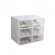 Pack 6 cajas para zapatos blancas apilables