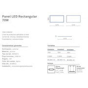 Panel LED 70W 6000k Rectangular 600x1200x10mm Megabright El Container