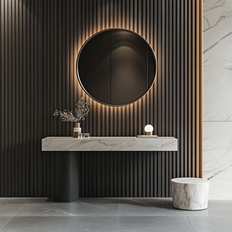 Panel decorativo PVC color Negro 250x16x2,3cm Caja 16 piezas El Container