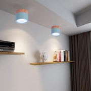 Panel decorativo sobrepuesto azul y madera 6w frio 6000k para iluminación disponible online en El Container