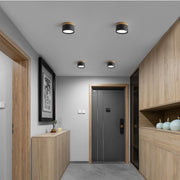 Panel decorativo sobrepuesto negro y madera 6w frio 6000k para iluminación disponible online en El Container