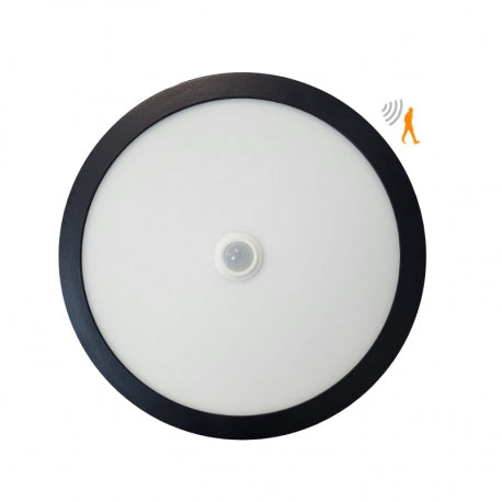 Panel sobrepuesto negro pro con sensor de movimiento redondo 18w neutro 4000k para iluminación disponible online en El Container